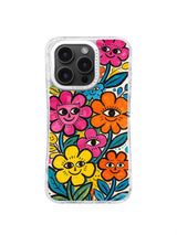 The Garden of Brave Eyes floral eye art iPhone 15 Pro Max case front view