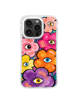 Pink orange flower eyes pattern iPhone case