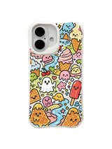 Full-cover Ice Cream Valley artwork on an iPhone 16 Plus case