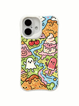 Whimsical sweet festival artwork on an iPhone 16 Plus case