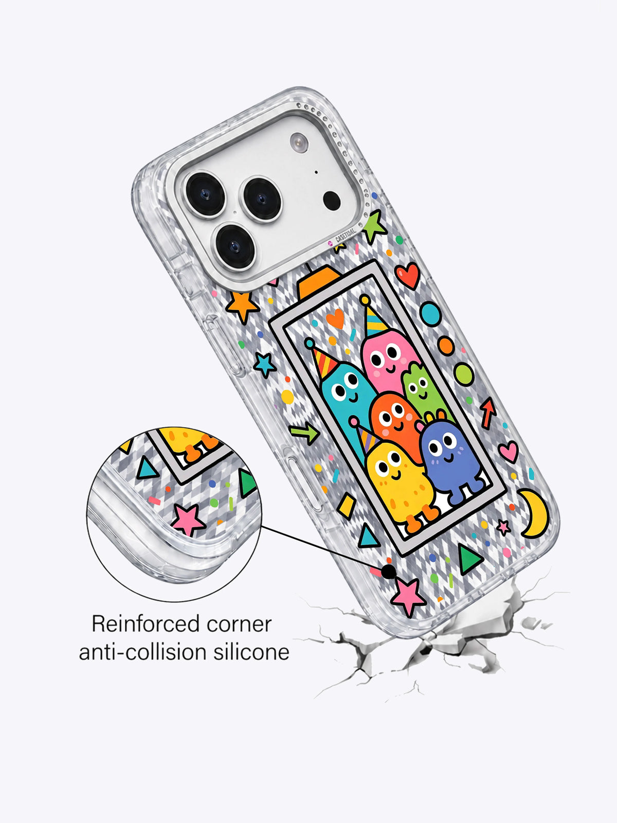 Whimsical Dream Monster Elevator artwork gallery view 4 on an iPhone 17 Pro Max case