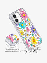 Rainbow Daisy Sketchbook Art iPhone 17 Case - Aesthetic Floral PhoneCasing