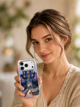 Lifestyle view of The Garden After the Haunted Night manor garden iPhone case