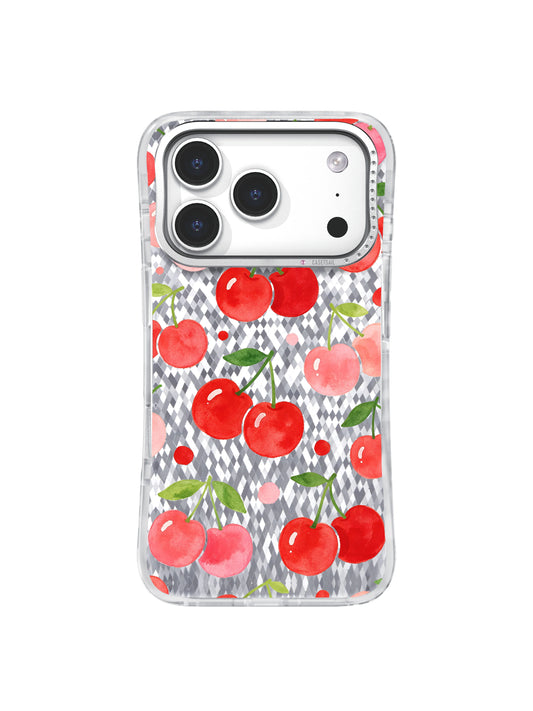 Cherry Picnic Memories iPhone 17 Pro Case – Watercolor Fruit Art