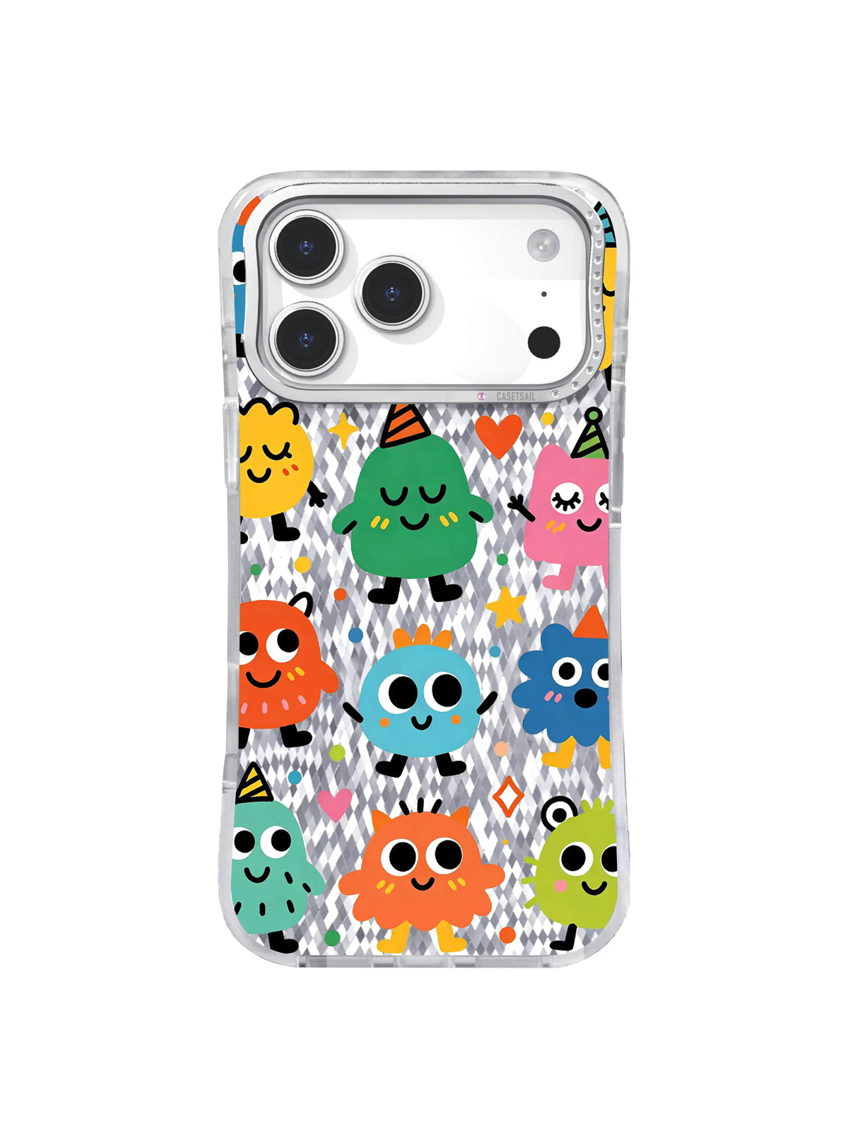 Muted Color Ensemble pattern on an iPhone 17 Pro Max case