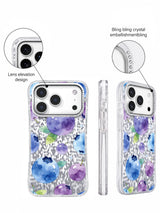 Blueberry Dream Clouds iPhone 17 Pro Case – Watercolor Fruit Art