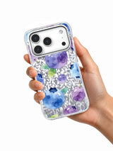 Blueberry Dream Clouds iPhone 17 Pro Case – Watercolor Fruit Art
