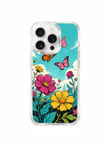 Sky and Butterflies iPhone 16 Pro Max Case - Aesthetic Floral PhoneCasing