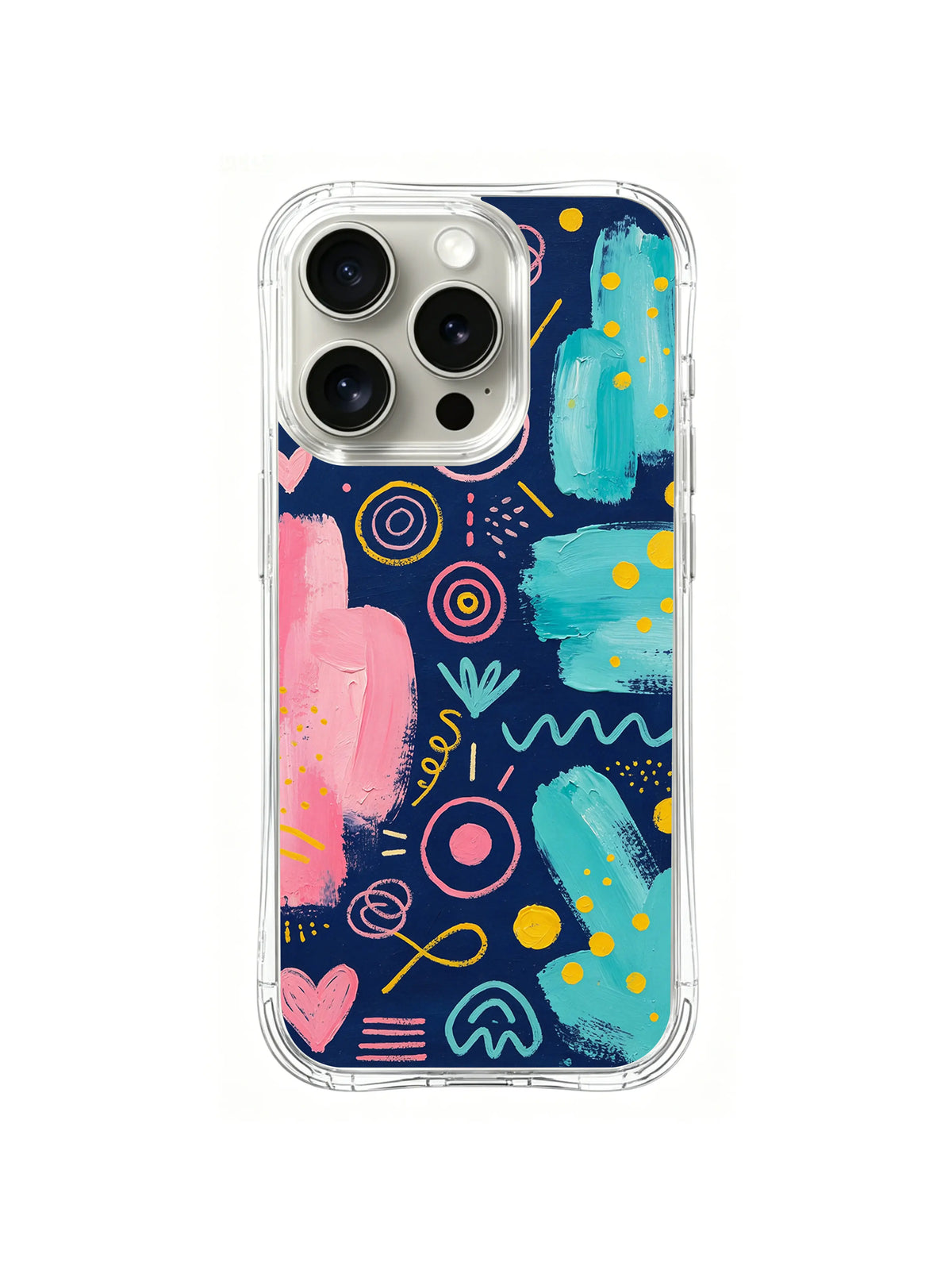 Color Block Message pattern iPhone 14 Pro Max case