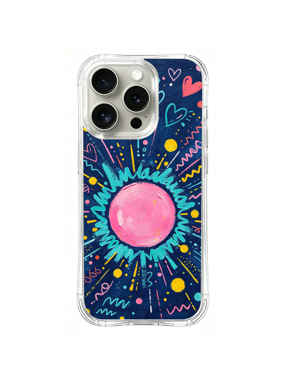 Radiant Pink Orbit pattern iPhone 14 Pro Max case