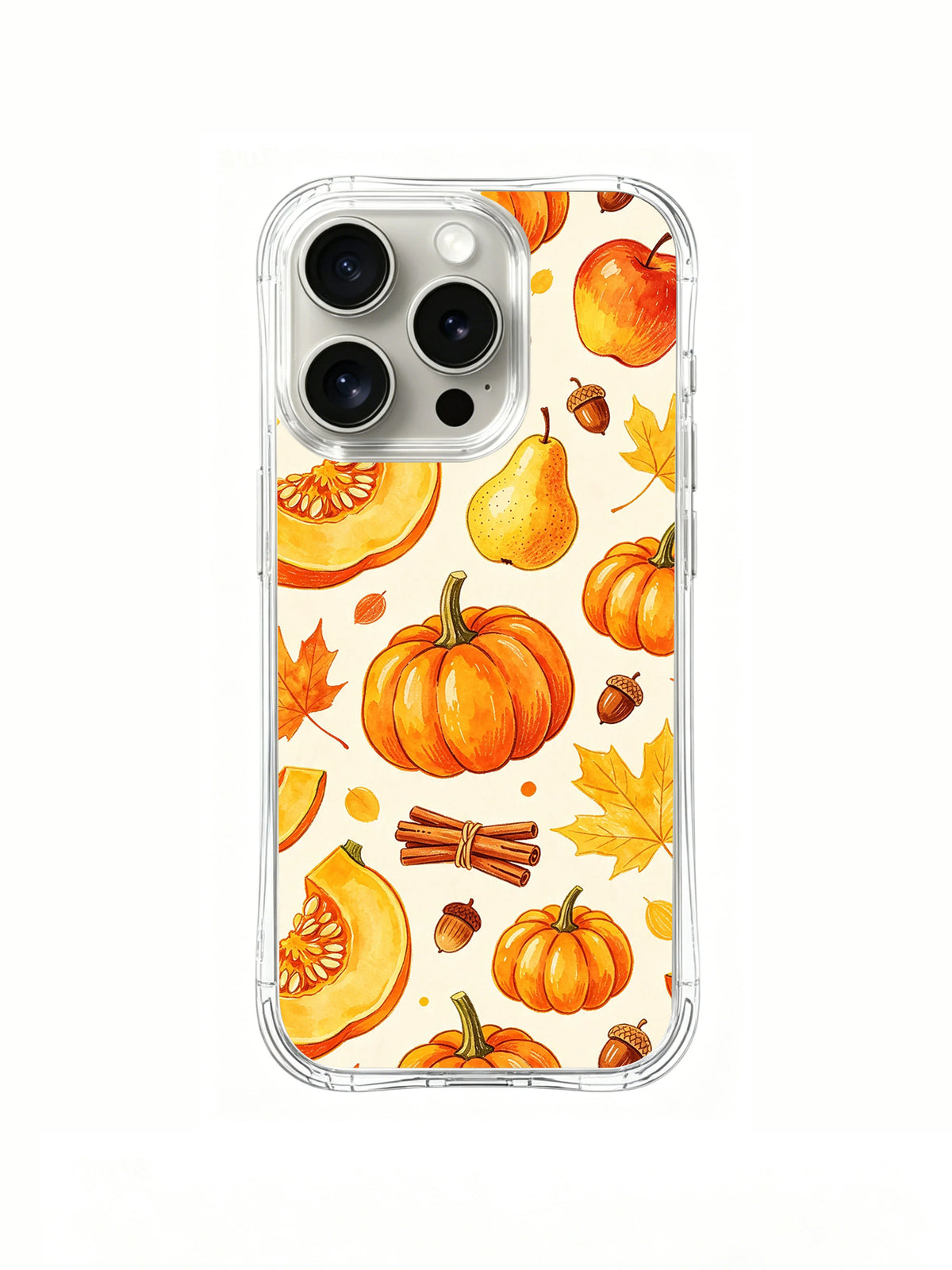 Golden Pumpkin Harvest Celebration: Whole pumpkins and cut pumpkin wedges with a yellow pear, apple and cinnamon bundle.