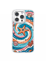 Ocean of Hidden Feelings starfish art iPhone 15 Pro Max case front view