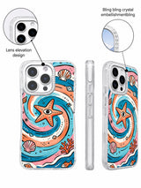 Crystal camera frame detail on ocean art iPhone case
