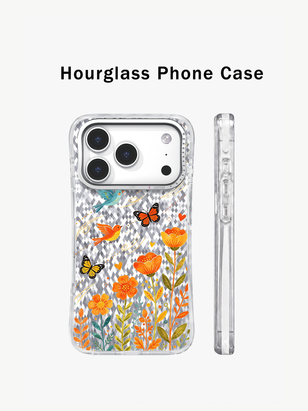 Joyful Migration Orange Floral görseli galeri görünümü 3 içeren iPhone 17 Pro kılıfı