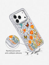 Joyful Migration Orange Floral görseli galeri görünümü 20 içeren iPhone 17 Pro kılıfı