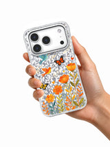 Joyful Migration Orange Floral görseli galeri görünümü 7 içeren iPhone 17 Pro kılıfı