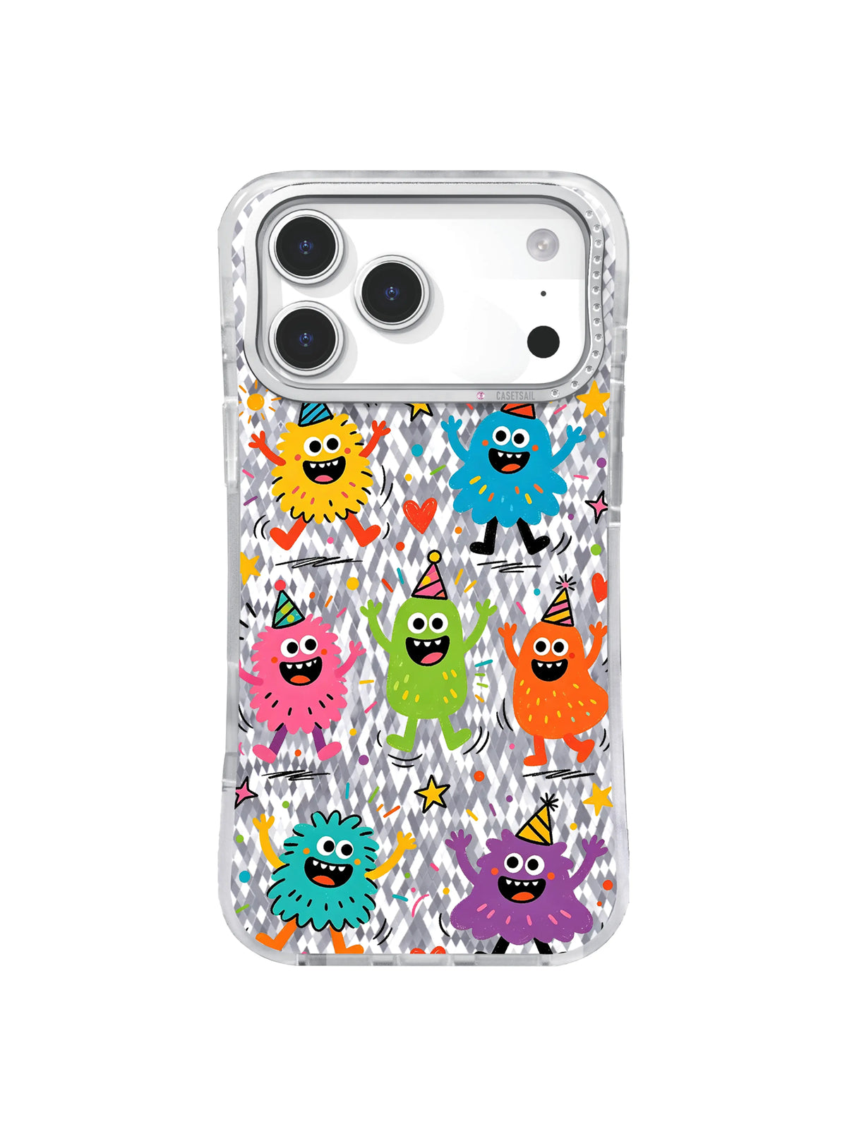 Muted Optimism pattern on an iPhone 17 Pro Max case
