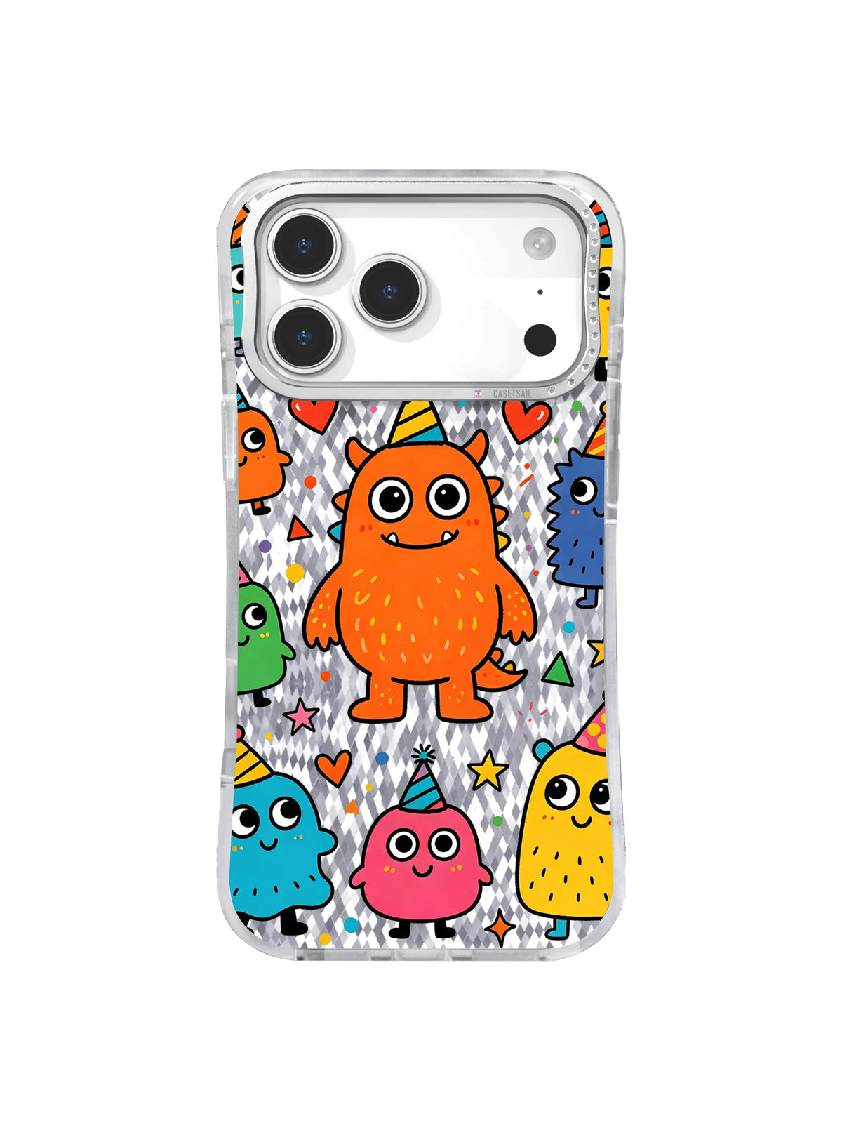 Round Confetti Hush pattern on an iPhone 17 Pro Max case