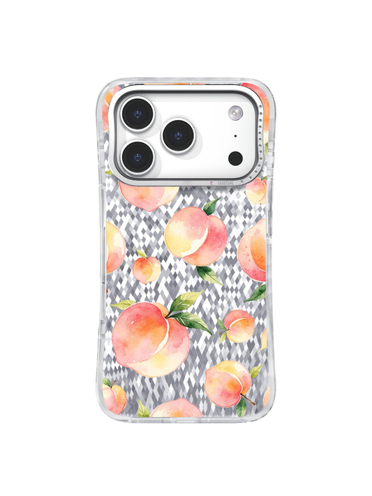 Pastel Peach Garden iPhone 17 Pro Case – Watercolor Fruit Art