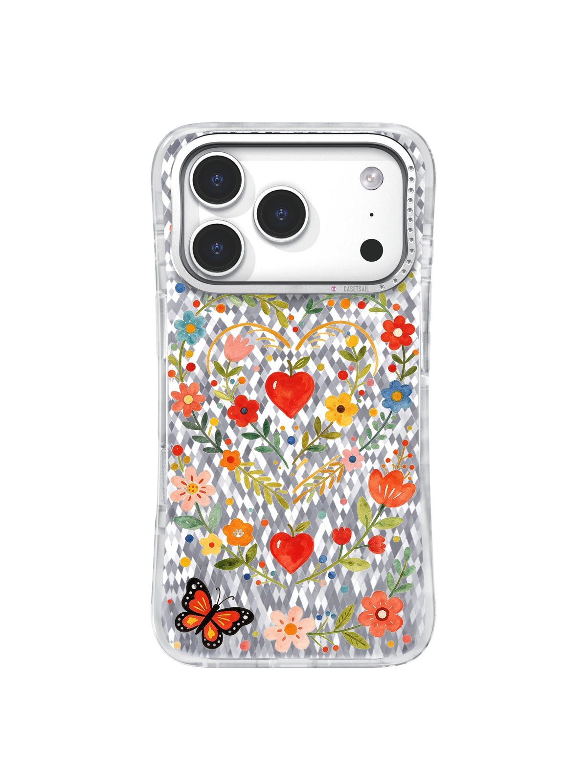 Heart Wreath Folk Floral görseli galeri görünümü 1 içeren iPhone 17 Pro kılıfı