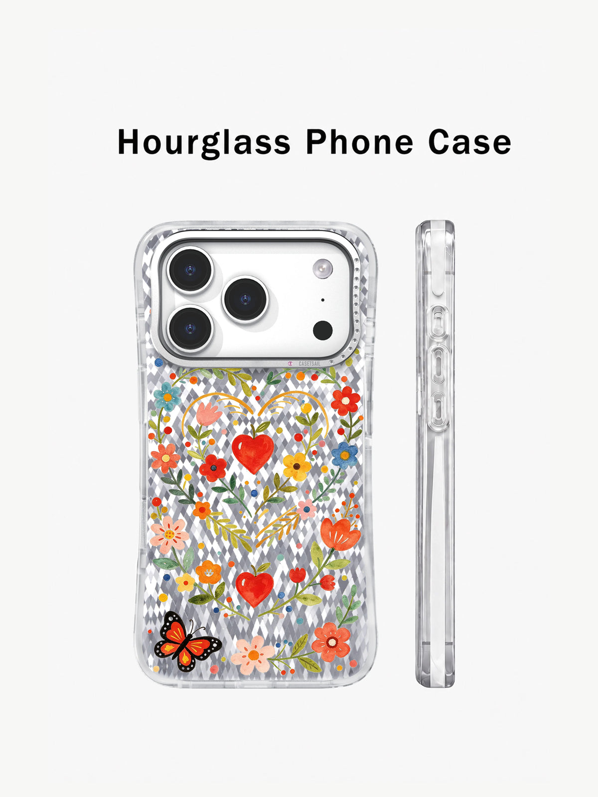 Heart Wreath Folk Floral görseli galeri görünümü 3 içeren iPhone 17 Pro kılıfı