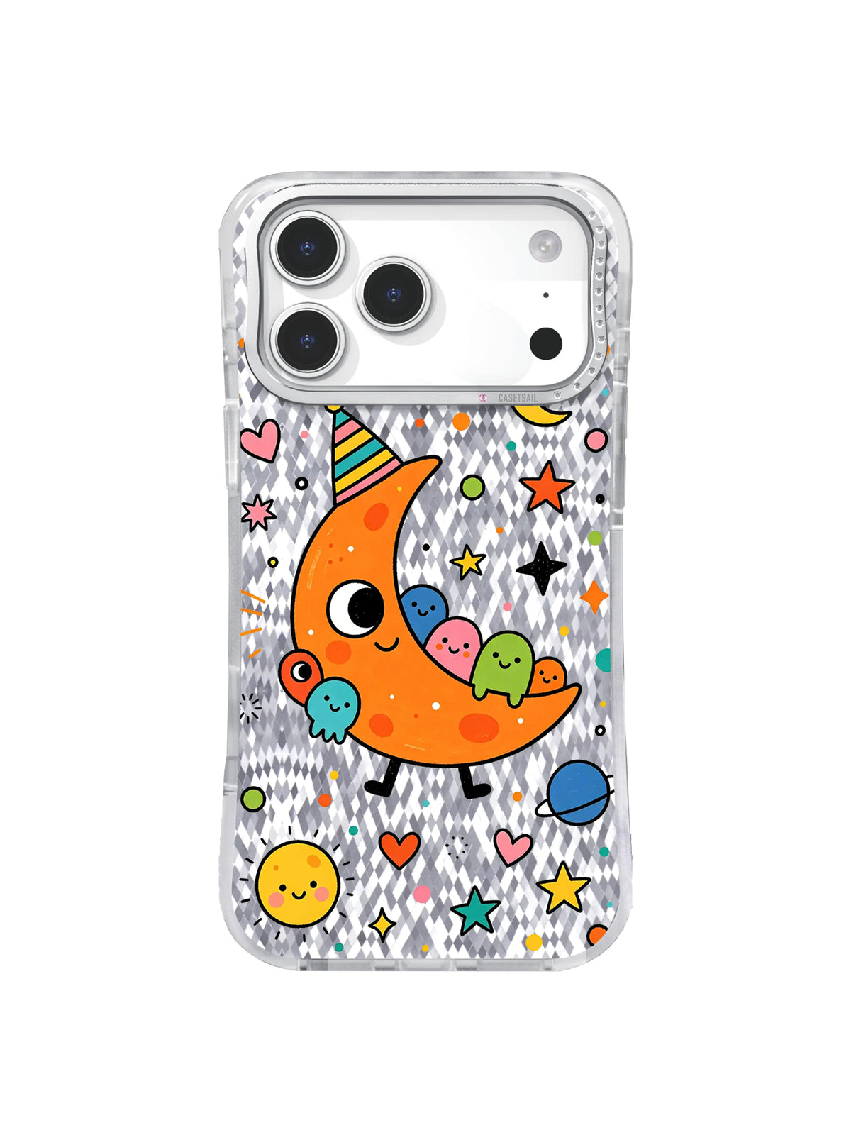 Curved Whisper pattern on an iPhone 17 Pro Max case