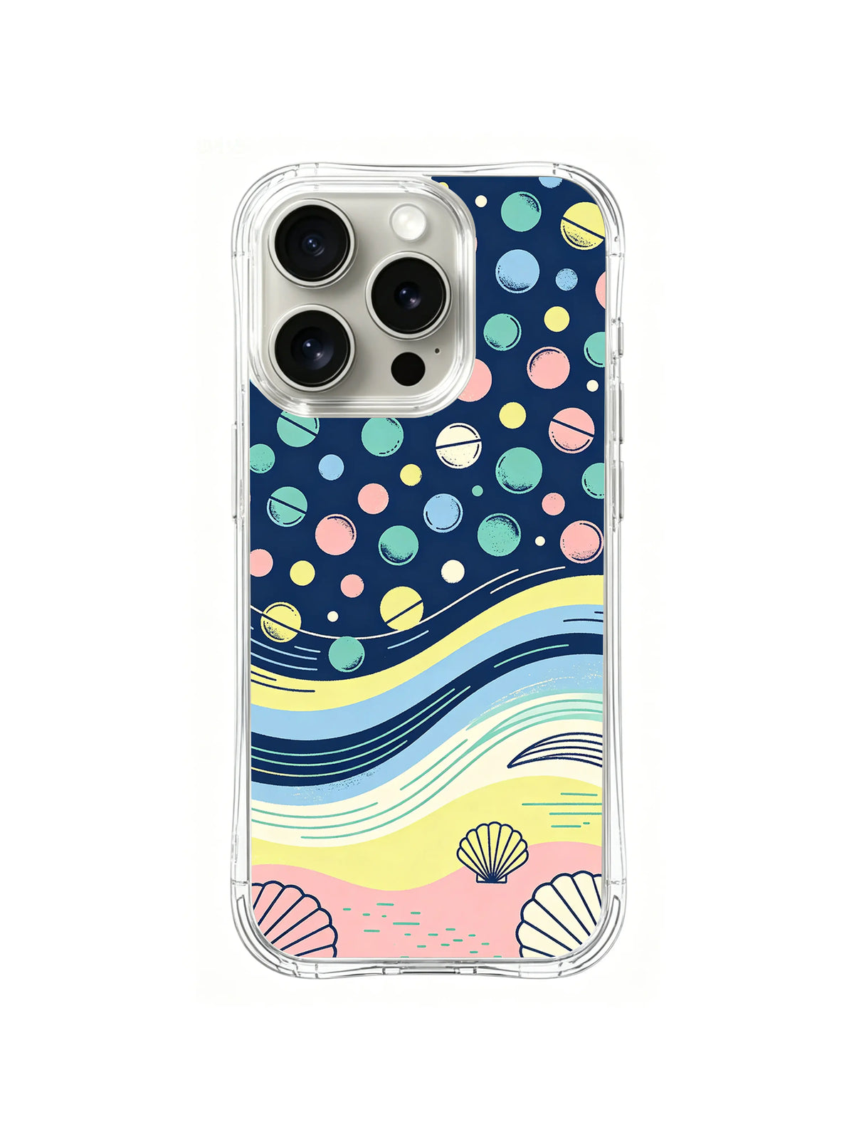 Seafoam Confetti Tide pattern iPhone 14 Pro Max case