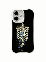 Starflower in Bone Gothic Ribcage Floral iPhone 16 MagSafe Case - Aesthetic