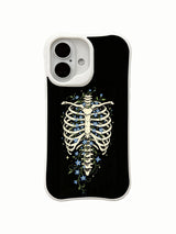 Starflower in Bone Gothic Ribcage Floral iPhone 16 MagSafe Case - Aesthetic