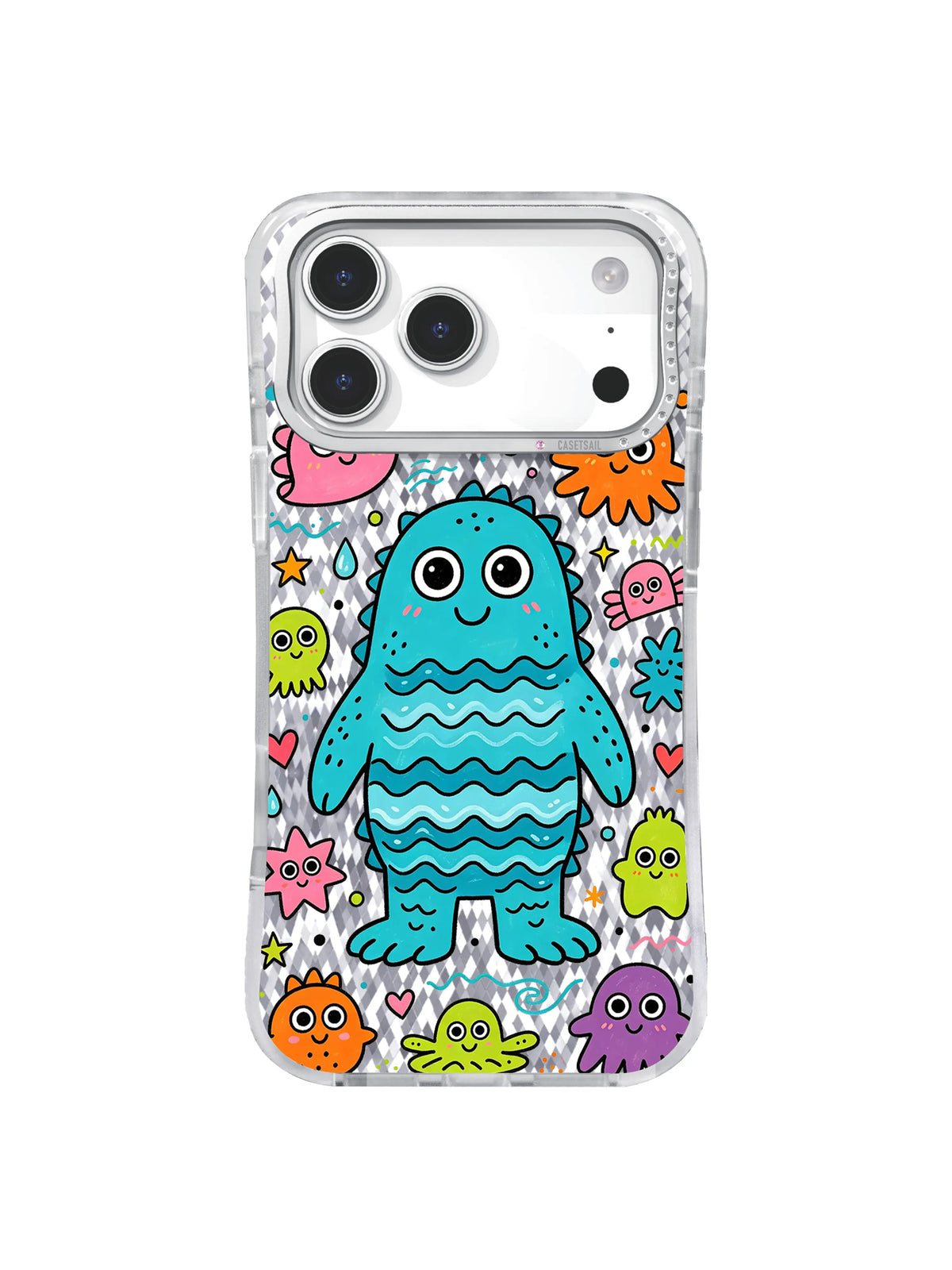 Neutral Drop Glow pattern içeren iPhone 17 Pro Max kılıfı