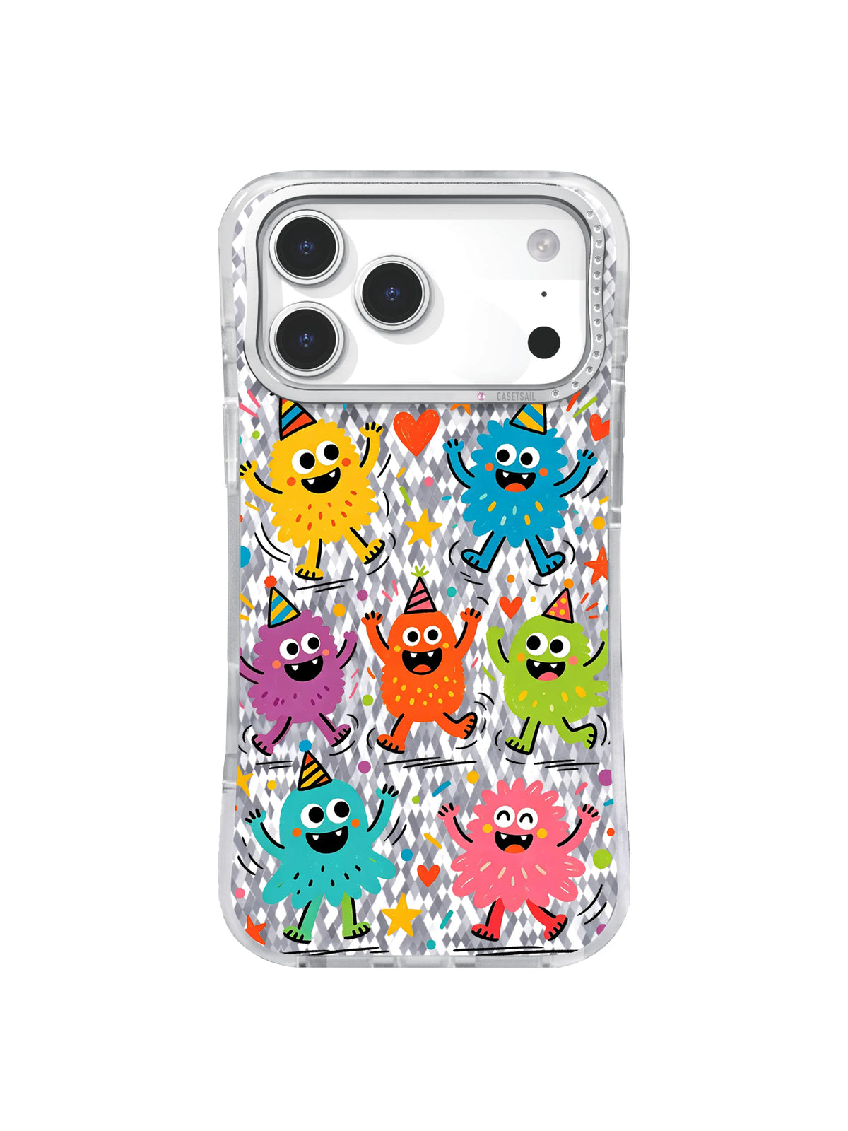 Neutral Confetti Lull pattern on an iPhone 17 Pro Max case