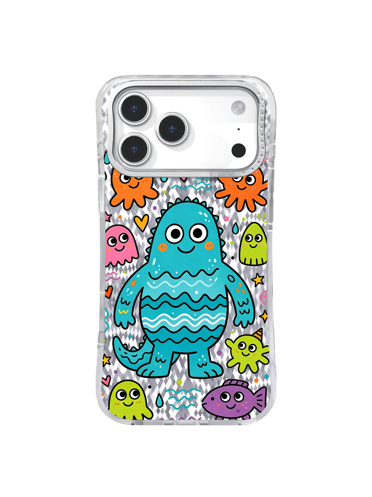 Translucent Aqua Hush pattern içeren iPhone 17 Pro Max kılıfı