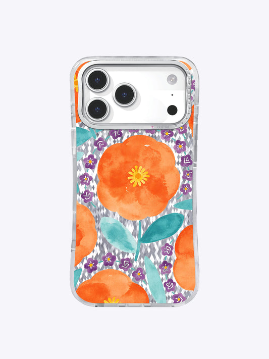 iPhone 17 Pro Max için Peach River Çiçek Totem Sanat Kılıfı | Lila Marrow Sanatçı İş Birliği