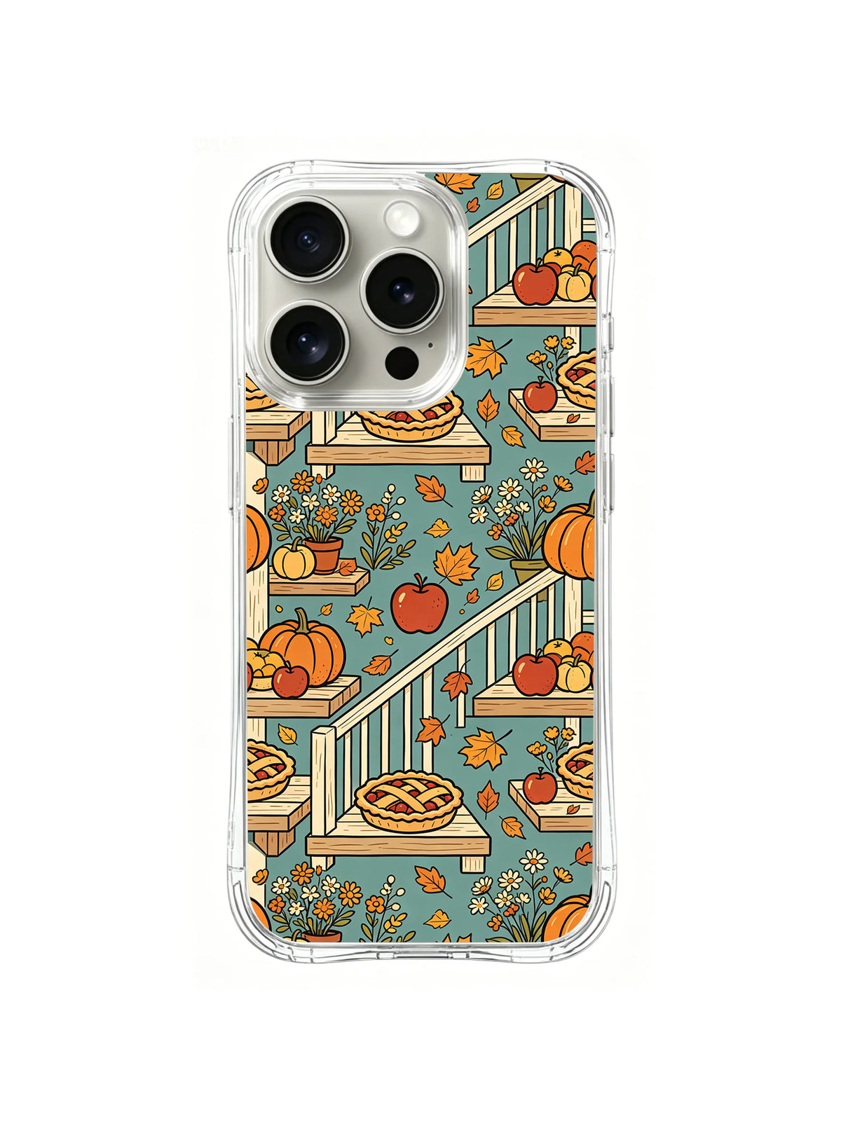 Autumn Porch Feast pattern iPhone 14 Pro case