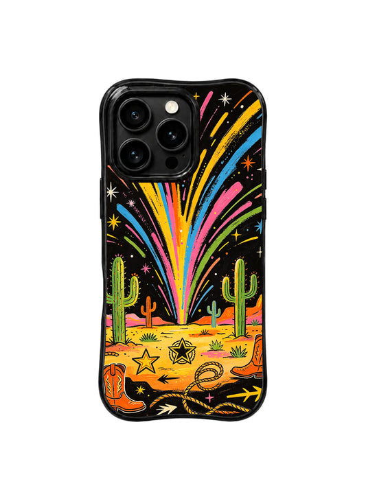 Cowgirl Spark western art iPhone 15 Pro case front view
