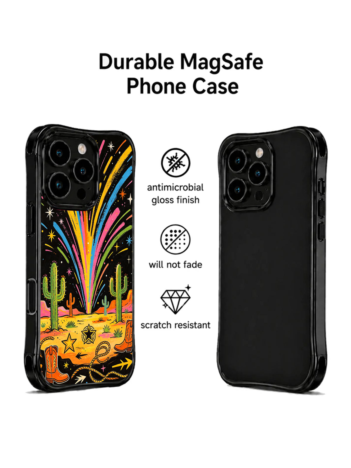 Cowgirl Spark black western iPhone case lifestyle detail