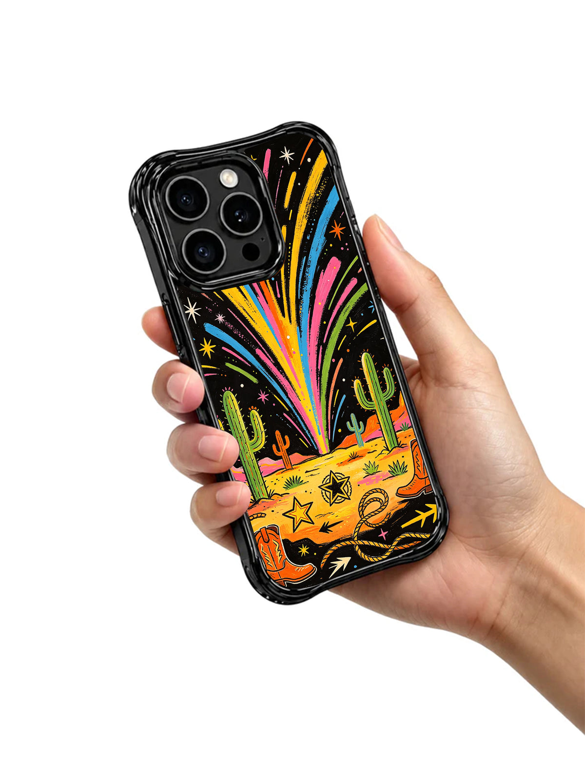 Cowgirl Spark western art phone case features