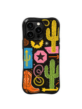 Golden Cactus Badge western case pattern