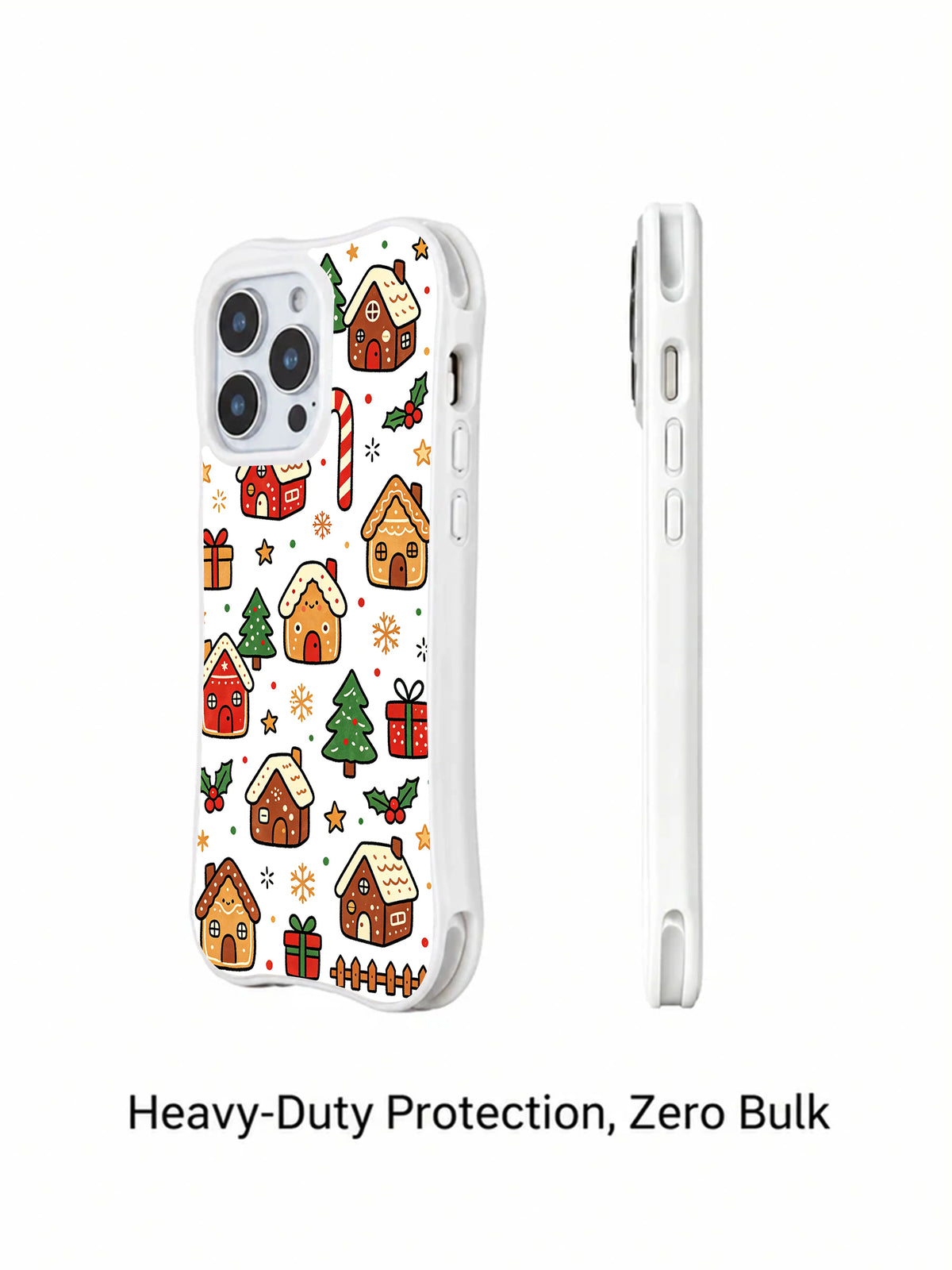 Sweet Christmas Village: Rear and side views of the illustrated case.