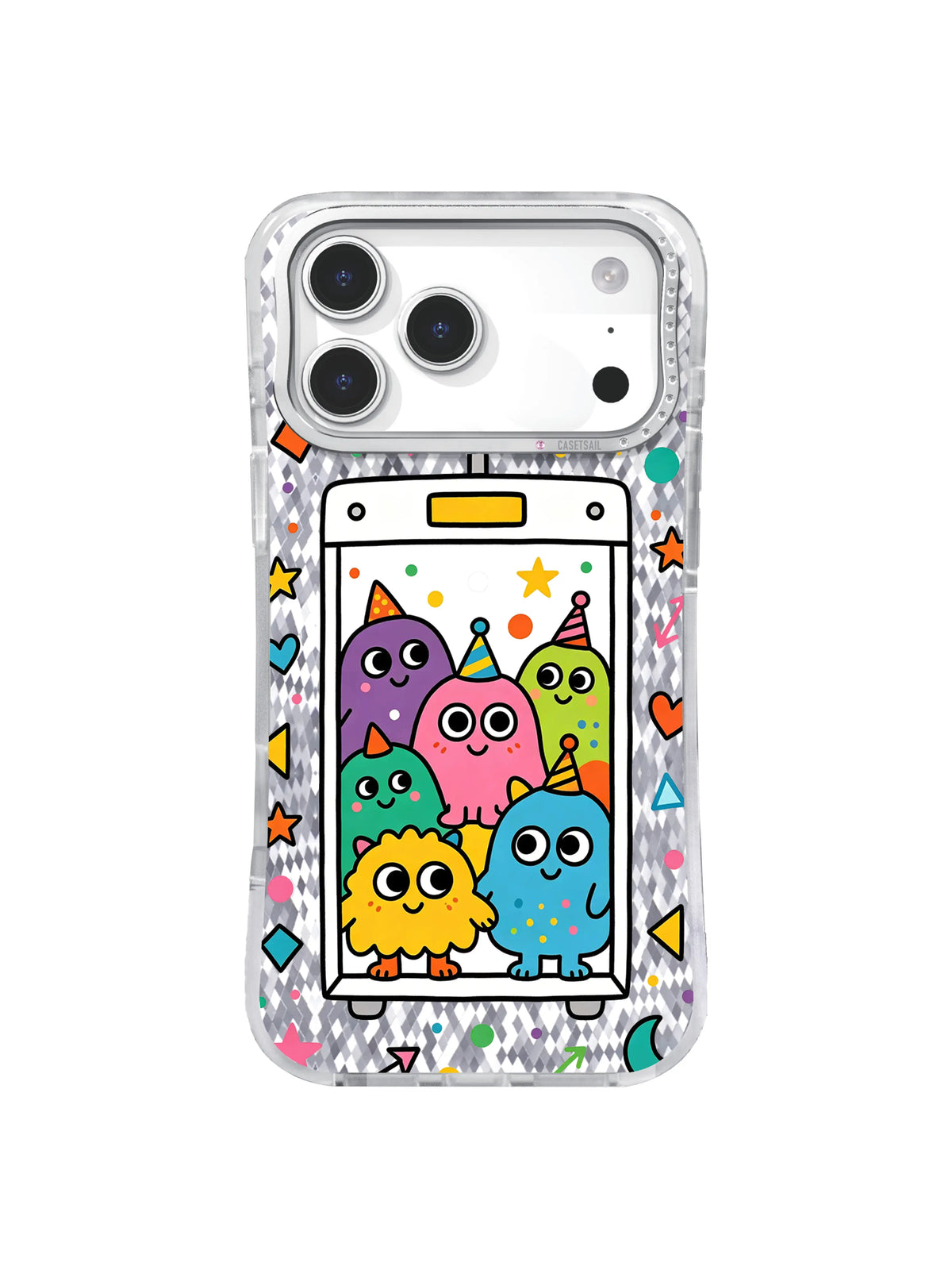 Dot Hopeful Rhythm pattern on an iPhone 17 Pro Max case