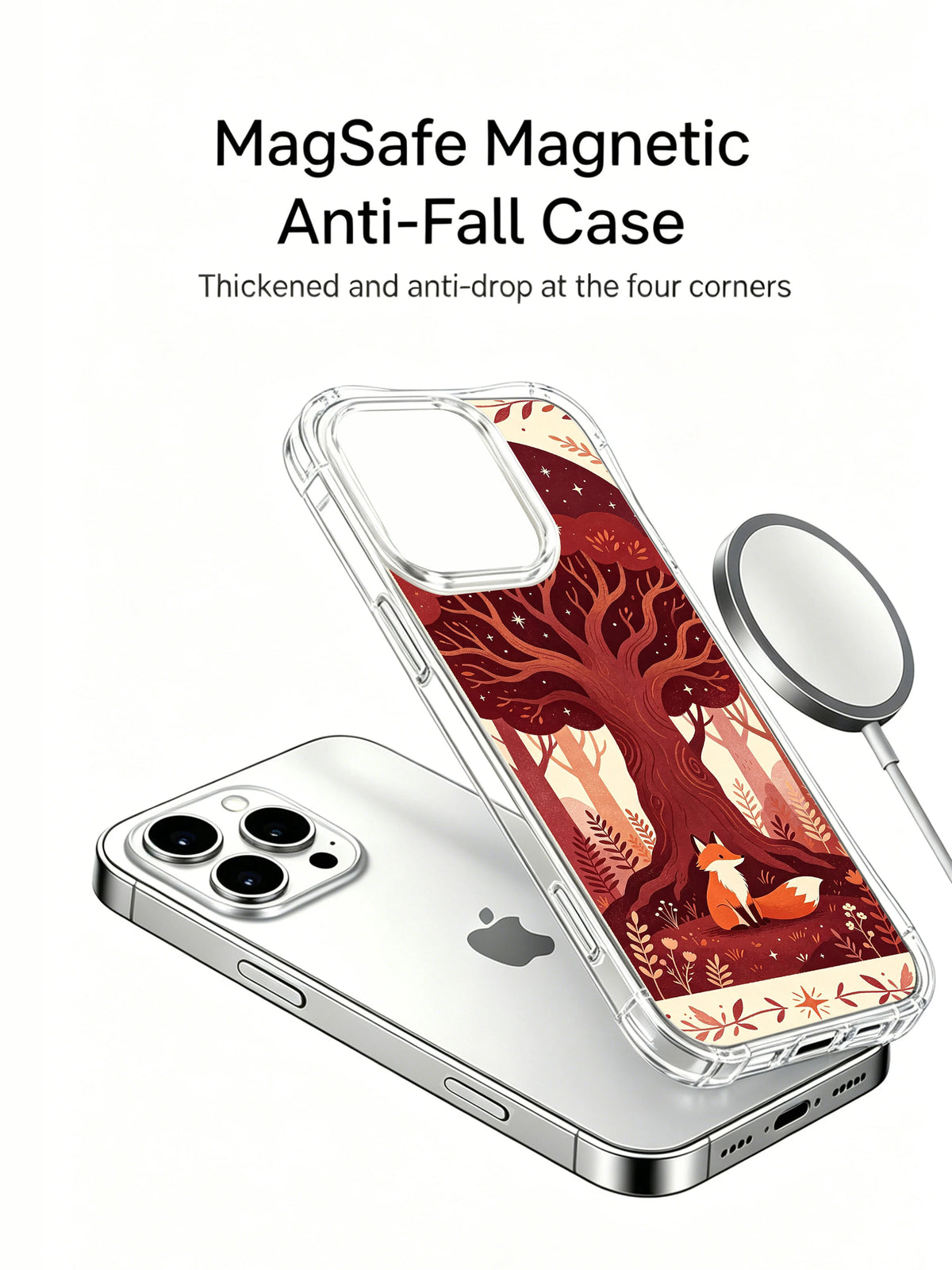Little Fox Under the Moon Tree iPhone 16 Pro case view 2