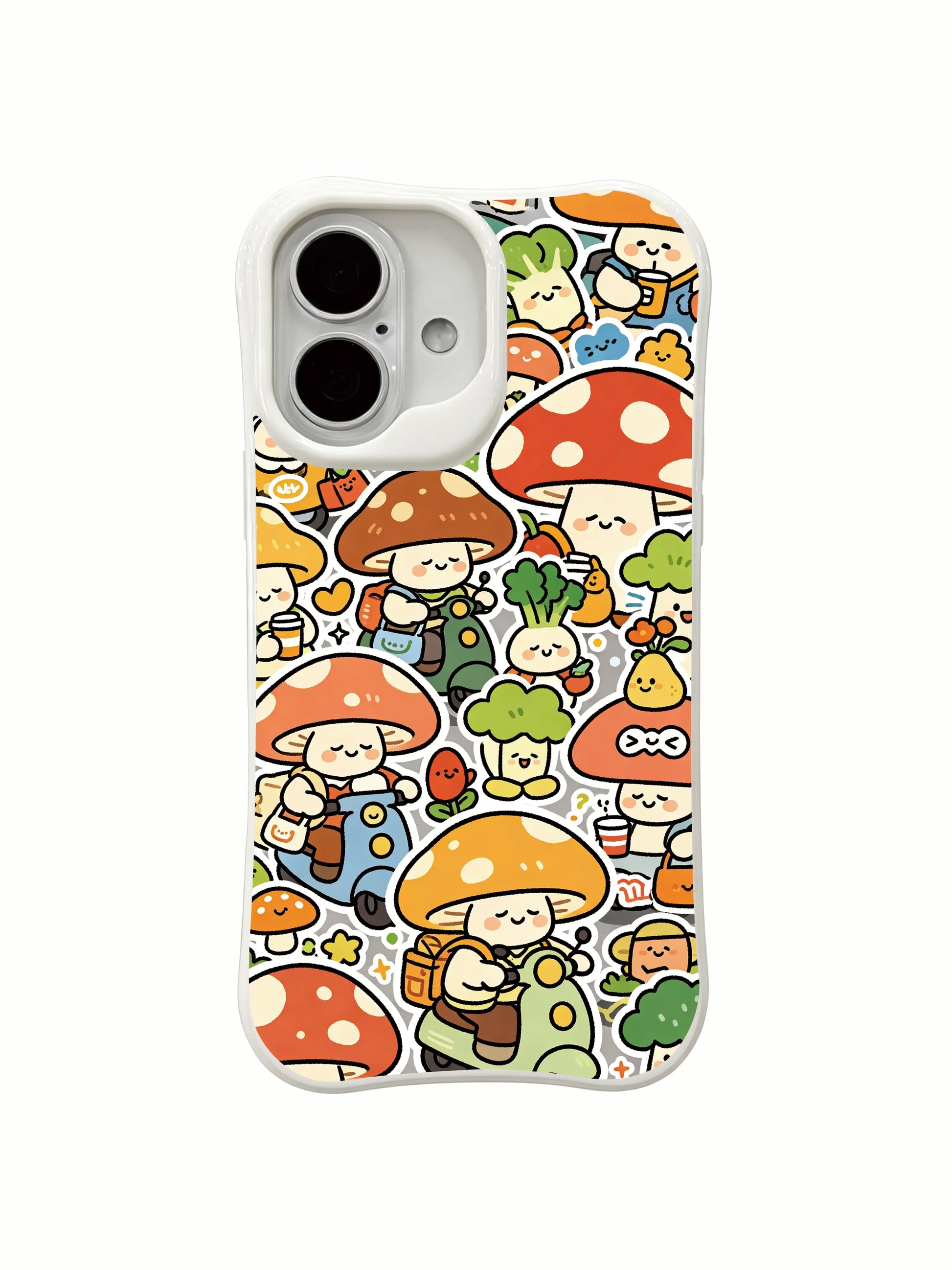 PhoneCasing exclusive artist collab iPhone 16 Plus Case, Milo Yun’s Mushroom Town Rush Hour limited edition art case.