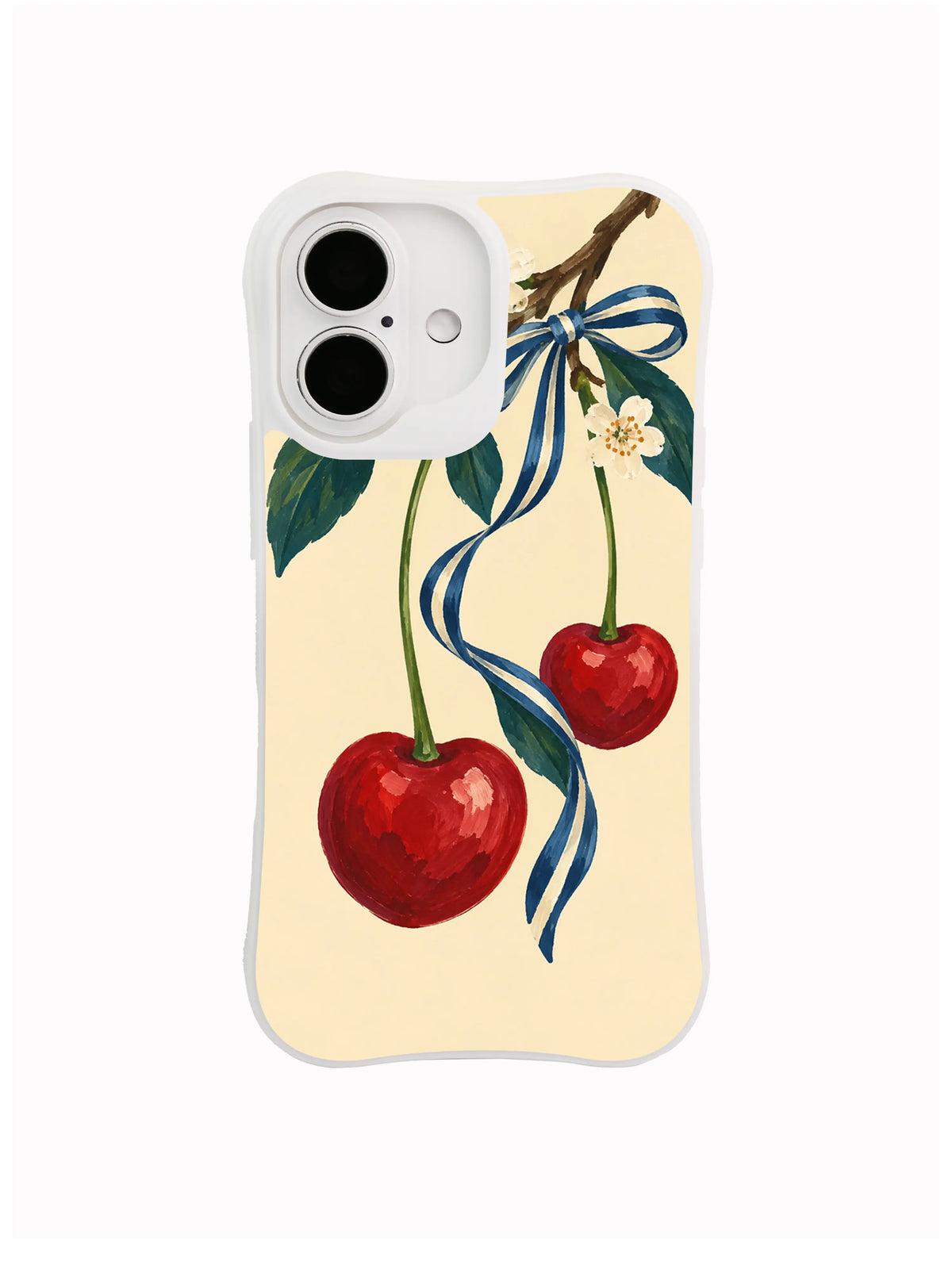 Blue Bow Orchard cherry phone case artwork