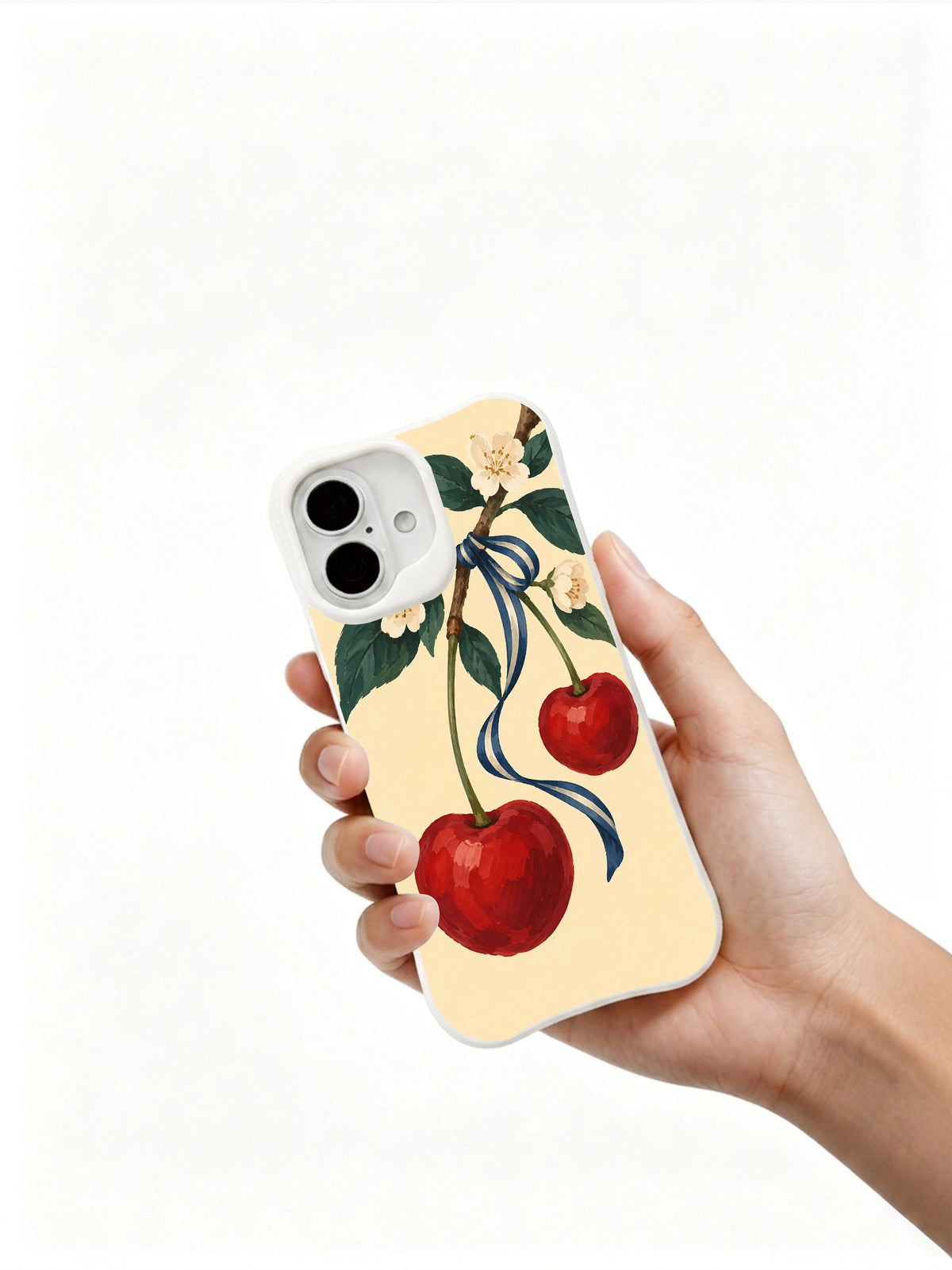 A Knot for Two iPhone 16 case held in hand