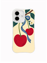 Ribbon Cherries artwork for A Knot for Two iPhone 16 case