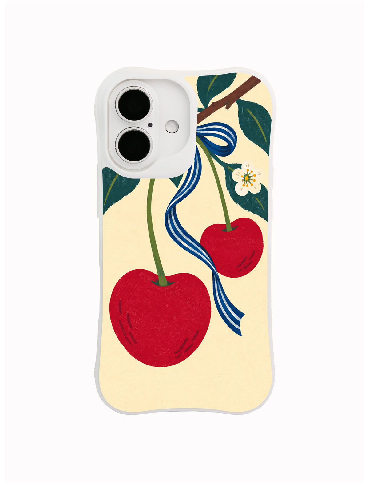 Ribbon Cherries artwork for A Knot for Two iPhone 16 case