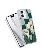 A Quiet Place for Rain iPhone 17 case angled paired view