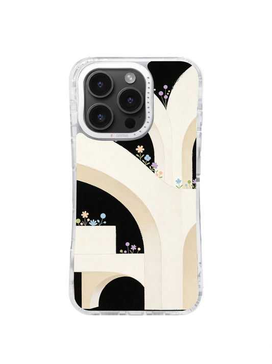 Abstract flower architecture iPhone 16 Pro Max case front view