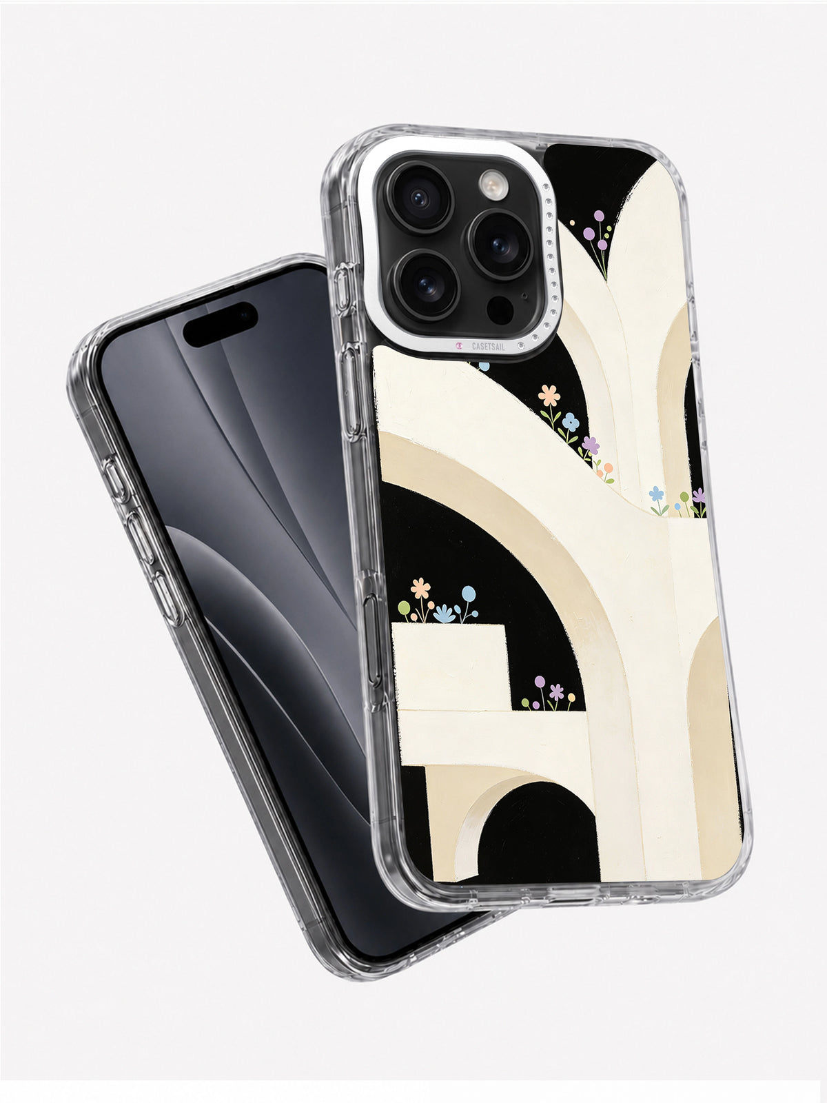 Abstract floral architecture case angled product view