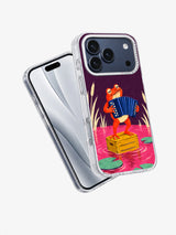 Accordion on Pink Water iPhone 17 Pro transparent case angled view